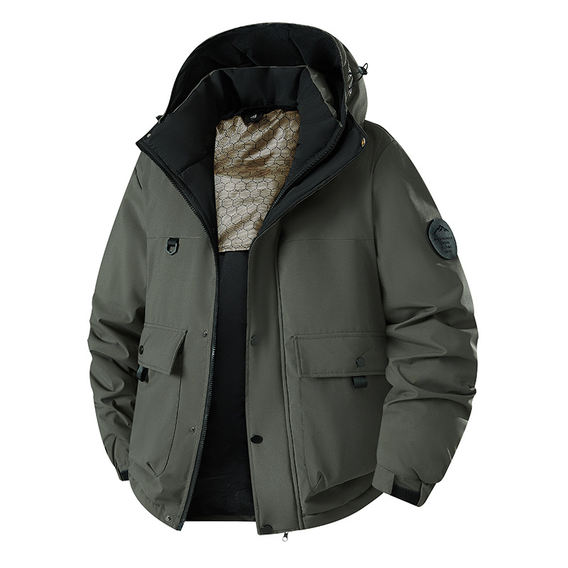 Trajes transfronterizos de invierno de hombre caliente con capuzas de moda al aire libre abrigo de algodón frío abrigo grande