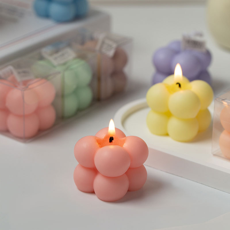 Cubo de Rubik Velas de aromaterapia de alto nivel Regalo de cumpleaños Estilo hecho a mano Fragancia linda Velas pequeñas Regalo de mano