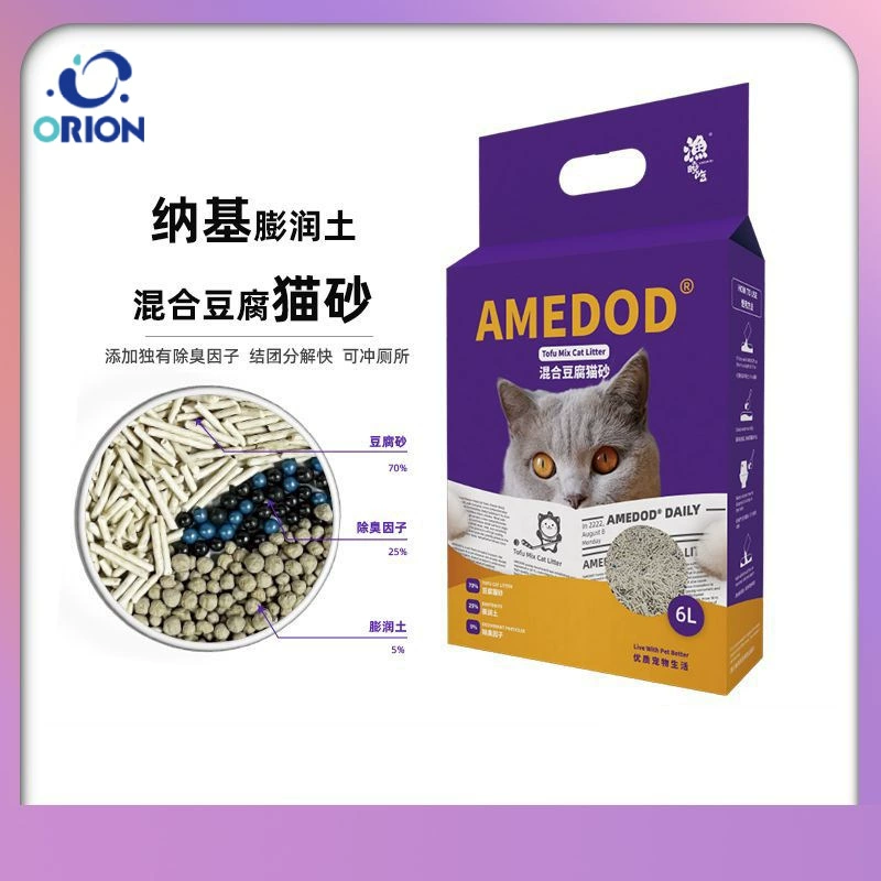 Национальный агент Ю Сяо ест смешанный наполнитель для кошачьих туалетов тофу 6 л натриевый бентонитовый наполнитель для кошачьих туалетов 6 л может смывать Туалет естественное удаление