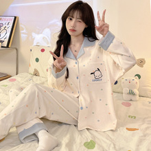 帕恰狗睡衣女春秋款长袖2026新款卡通可爱甜美夏天薄款家居服套装
