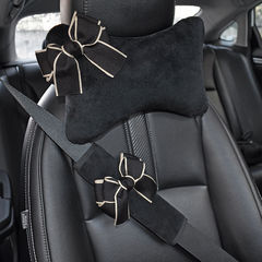 車のヘッドレストの首の枕の背もたれの車のシートの枕のかわいい蝶結びの車の首の枕のセットの女性