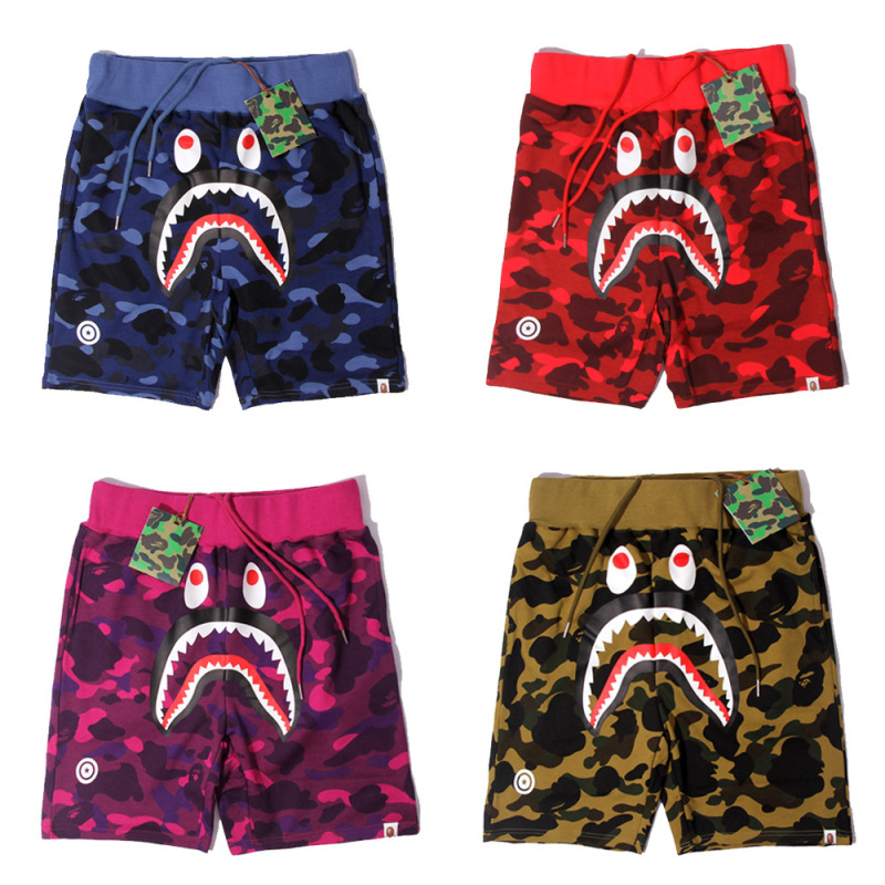Cross-Border Wholesale Camouflage Letter Shark Shorts for Men, Summer Pure Cotton Terry Cloth Five-Point Pants, Straight-Leg Trendy Casual Pants Cross-Border Wholesale Camouflage Letter Shark Shorts for Men, Summer Pure Cotton Terry Cloth Five-Point Pants, Straight-Leg Trendy Casual Pants