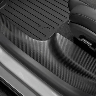 Suitable for Tesla Model Yl Dekorativ pedal başlıqları - renewed-version-of-modelyl-6-seats-carbon-pattern-door-sill-strips-8-piece-set-in-small-size-packaging