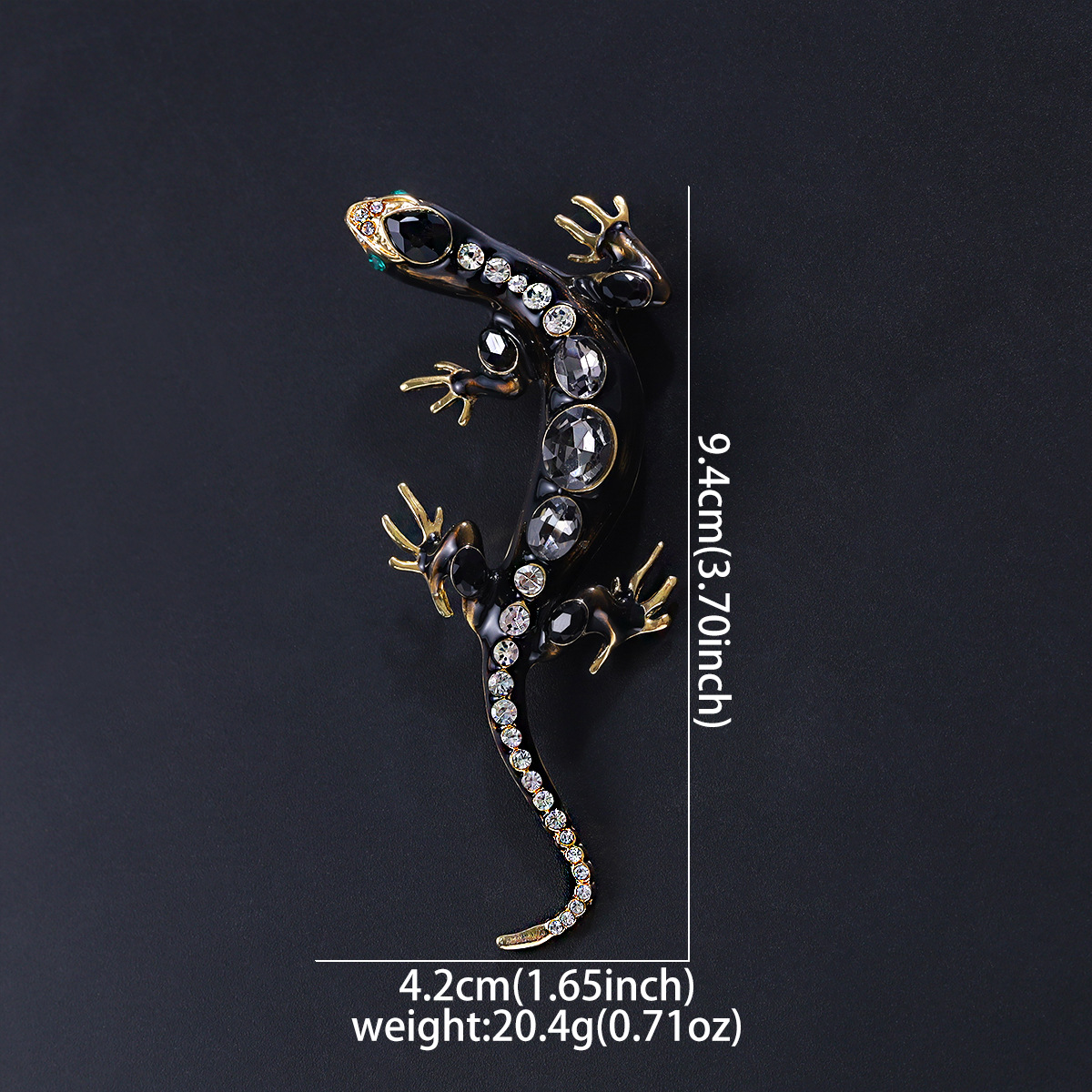 Retro Lapel Pin European American Retro-style Lizard And Gecko Alloy With Diamonds, Men's Clothing Brooch, High-end Animal Accessory Pin_voghion.com