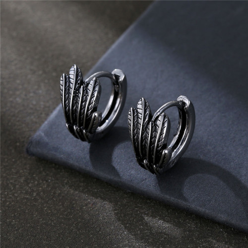 Amazon European and American cross-border new earbuckle earrings titanium steel stainless steel personalized earrings men's earrings niche high-quality