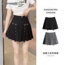 灰色西装百褶裙半身裙女夏季新款设计感小众高腰显瘦a字短裙半裙