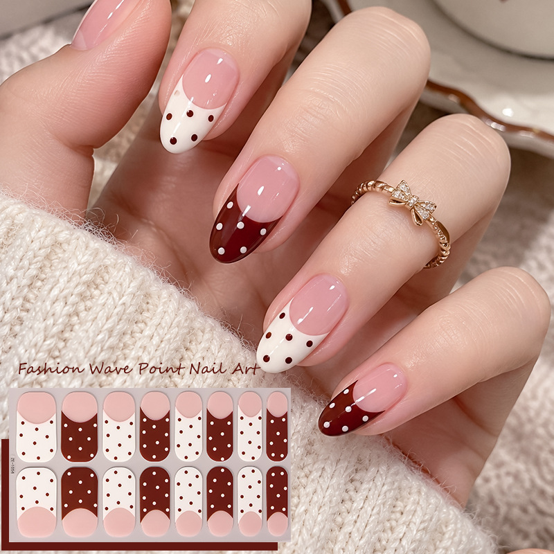Cross-border French-style nail art stickers, featuring cartoon designs, European and American styles, gold foil accents, and sparkling effects, perfect for Christmas and other festive occasions, and ideal for children's nail art