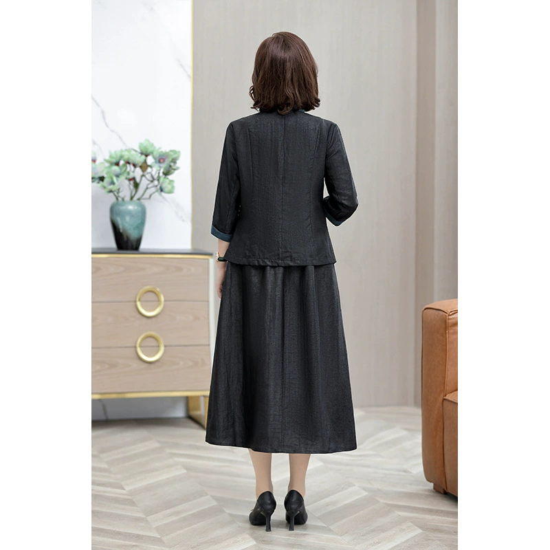 Fitted jacket, retro style, black, 3/4 sleeves, leisure and dressy