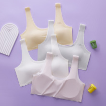 无痕冰丝学生内衣无钢圈固定杯裹胸初高中少女童文胸三阶段小背心