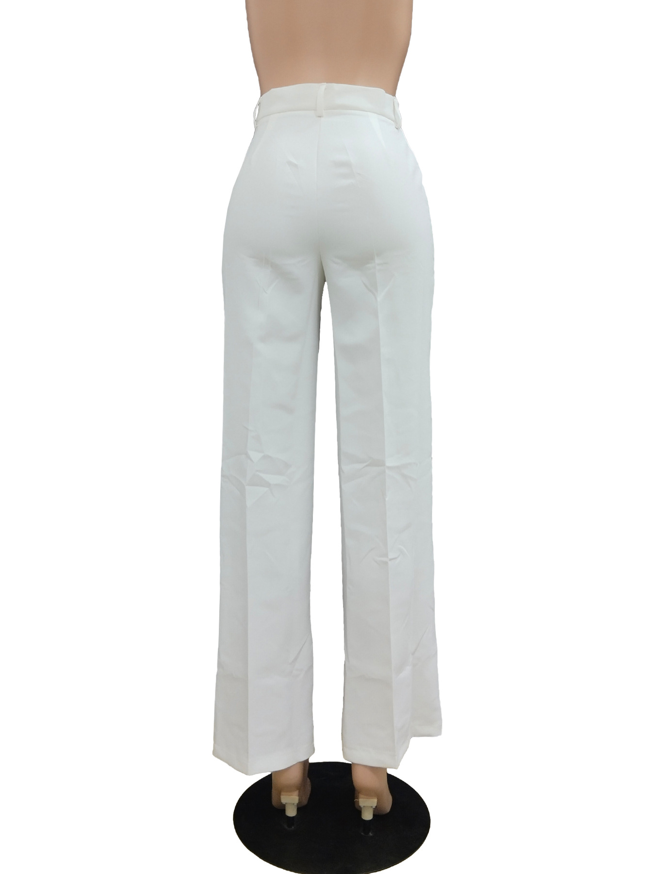 High waisted straight wide leg casual trousers_mkmklike.com