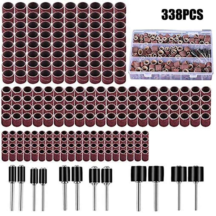 338PC砂圈套装电磨吊磨机配件组合打磨砂纸圈木头金属抛光打磨头