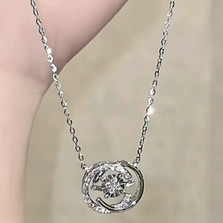 跳动的心项链女轻奢小众小众新款灵动双C吊坠气质百搭锁骨链潮