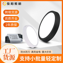 亚马逊明装面板灯免开孔明装天花板厨房灯商场家装圆形客厅吸顶灯