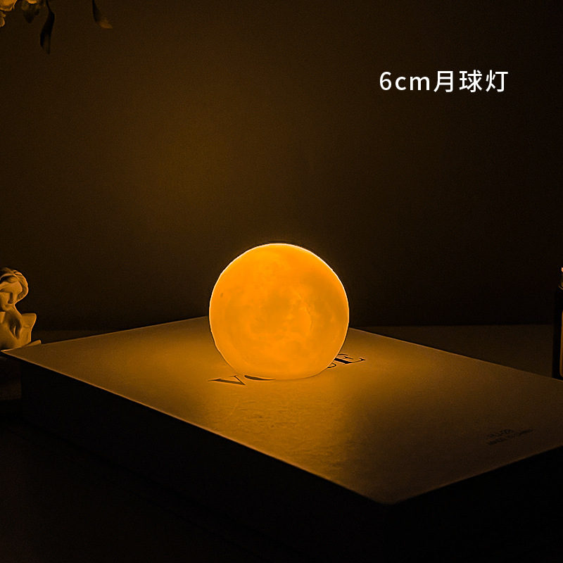 中秋节创意手绘diy月球灯led小夜灯卧室床头灯涂鸦星球灯桌面摆件|undefined