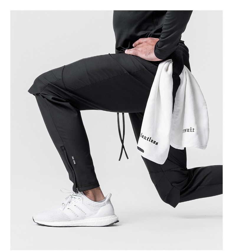 Comercio exterior nuevos Pantalones deportivos de seda de hielo Pantalones deportivos de verano de los hombres de secado rápido de fitness pantalones casuales sueltos atados al tobillo