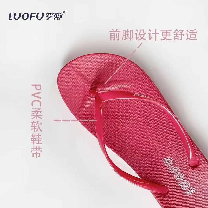 Luofu flip-flop verano estudiante fiesta cómodo ligero resistente al desgaste plana flip-flop zapatillas de baño simple