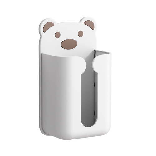 Bear wall-mounted tissue box household punch-free tissue box wash towel storage box bathroom storage rack
