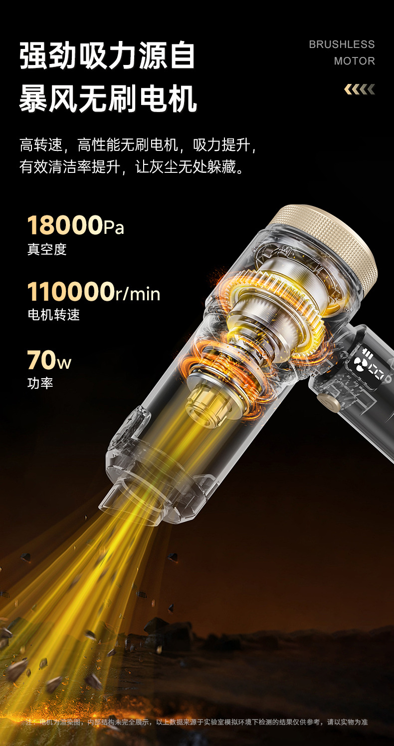 Car Vacuum Cleaner Car Wireless Charging Car Home Large Suction Power Powerful Small Handheld Mini Car Interior