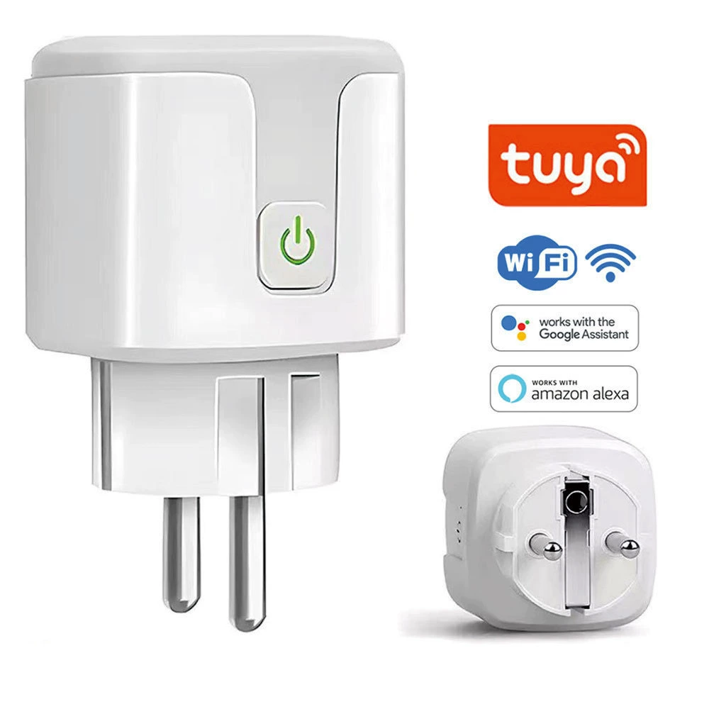 跨境涂鸦WIFI欧规智能插座AC带电量计量WIFI蓝牙插座