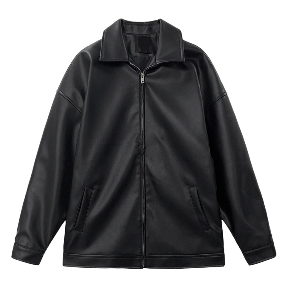 Leather Jacket Men's 2025 Spring New Trendyy K-Style Autumn Pu Leather Casual Baseball Uniform Motorcycle Jacket Trendy
