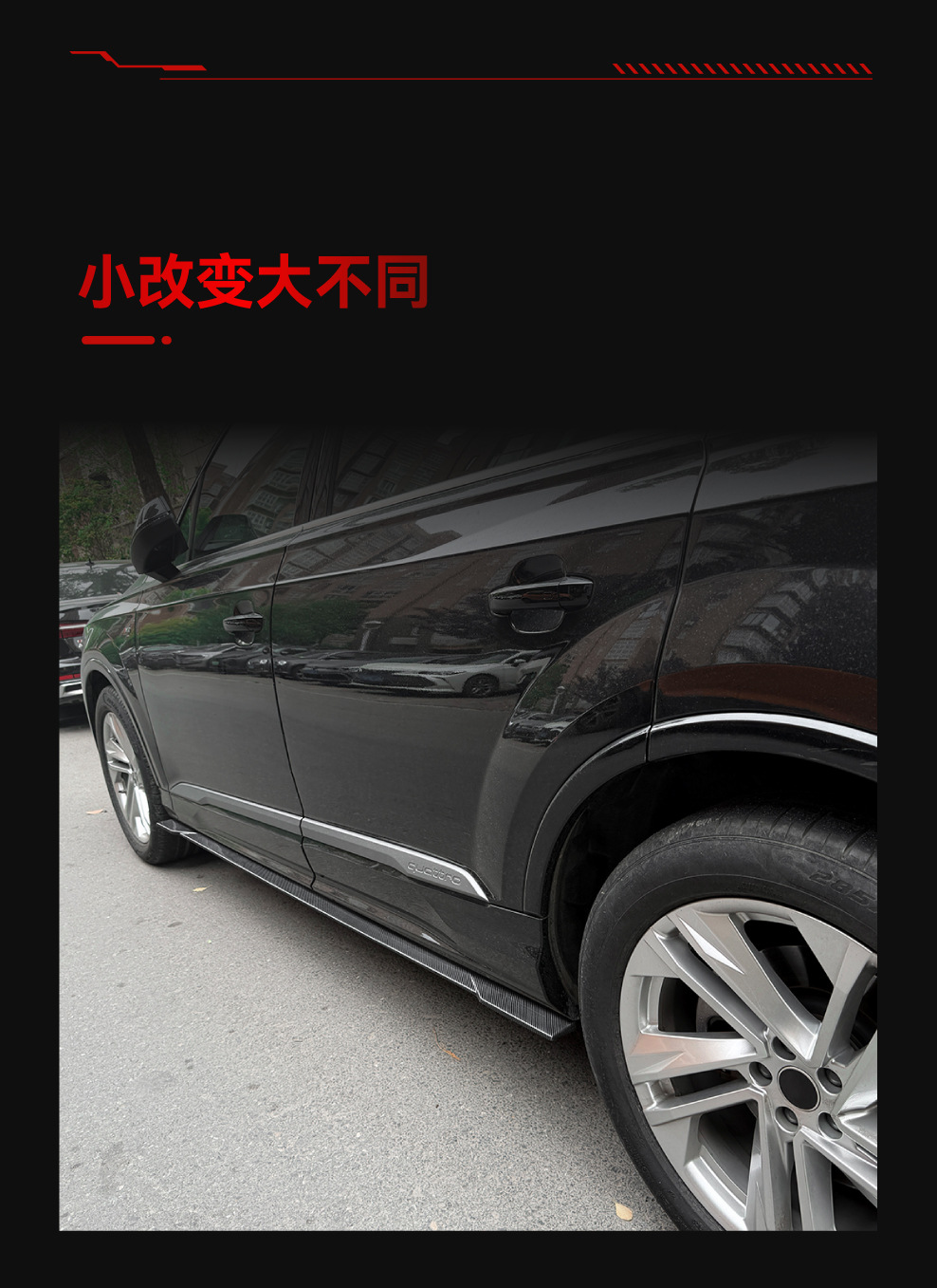 Applicable to 2016-2026 Audi Q7 Sq7 Mk2 Sline Side Skirts, Car Stickers, Spoilers, Cross-Border Modification Parts