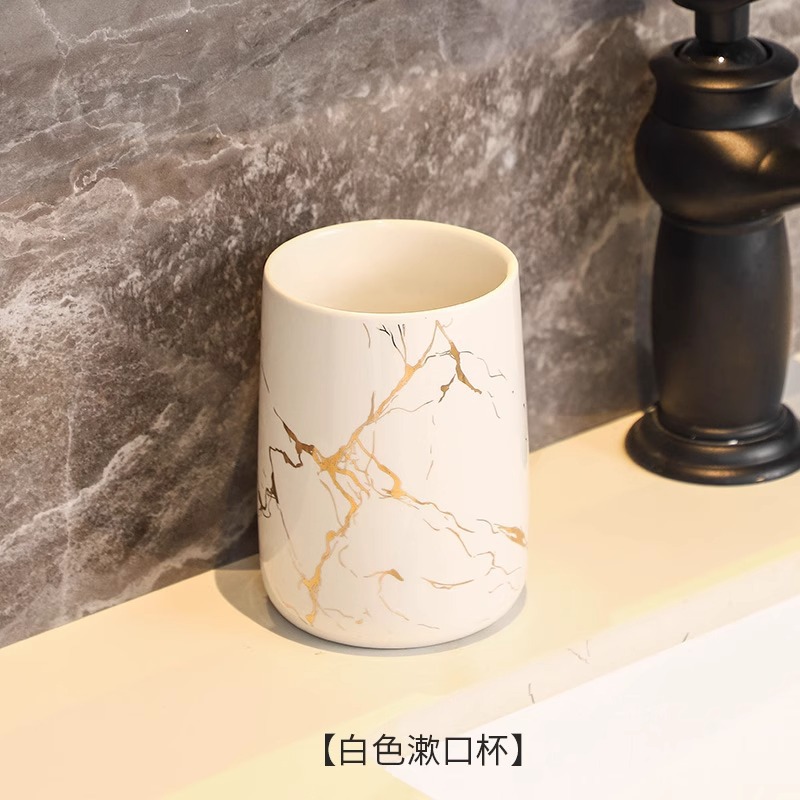 Taza de lavado de lujo ligero, taza de cepillo de dientes, botella de loción, botella de loción, frasco de dientes doméstico, juego de lavado, taza de cepillo de dientes de cerámica