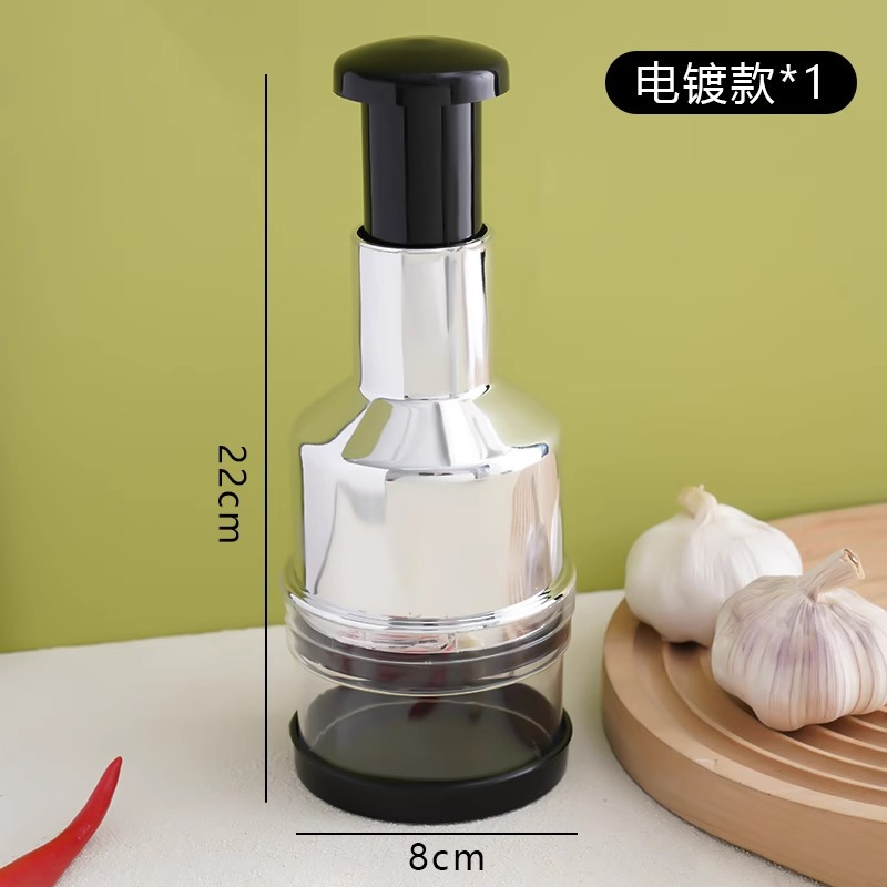 Actualización al por mayor 304 batería de acero inoxidable cuchillo multifuncional prensado al ajo artefacto de cocina para el hogar