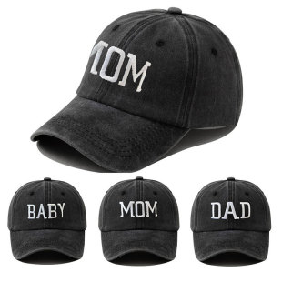 Cross-border Washed Cotton DAD MOM Embroidered Baseball Cap Vintage Old Dressed Cap Parent-child Outdoor Sun Hat