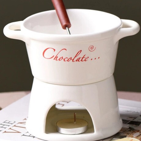 クリエイティブ鍋カップ両耳チョコレート溶解炉チーズチーズ加熱レストラン大型キャンドルセラミックスープカップ|undefined
