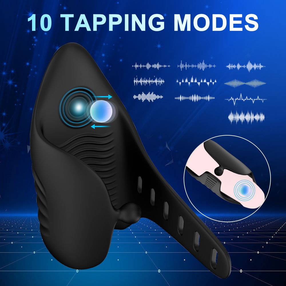 Wearable Vibrating Penis Trainer, Silicone Electric Stimulation Device, Black — detail image 2