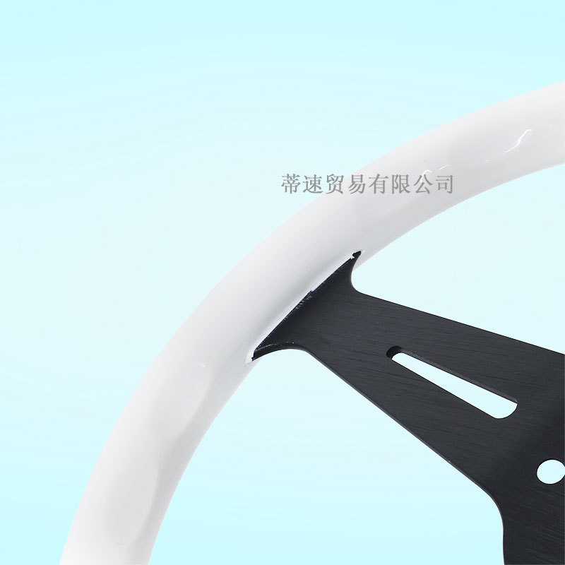Cross-Border Hot-Selling Nd Universal 14-Inch 350mm White Abs Steering Wheel, Racing Steering Wheel with 74mm Hole Spacing