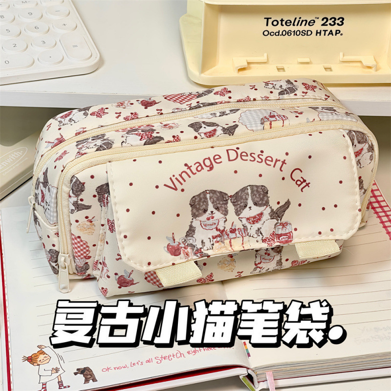 Bolsos de papelería multifuncional para estudiantes de primaria, secundaria y preparatoria, colección grande, corazón de niña, gran capacidad, bolsa de lápices coreana de alto valor