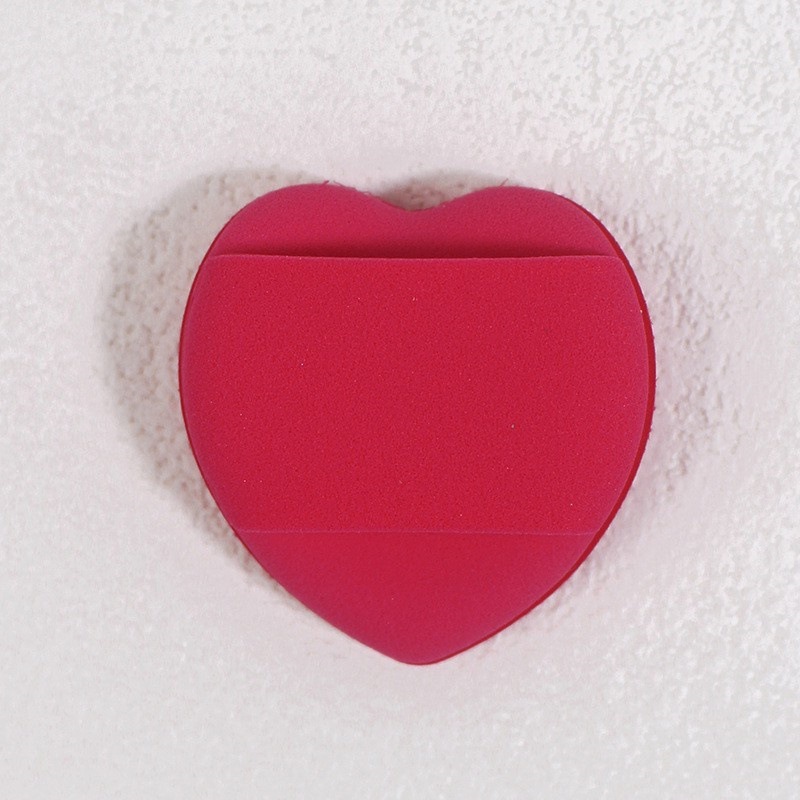 Corazón de dedo pulgar dedo polvo de cojín de aire para secar y húmedo de doble uso de polvo de blindaje facial algodón de maquillaje de alta elasticidad