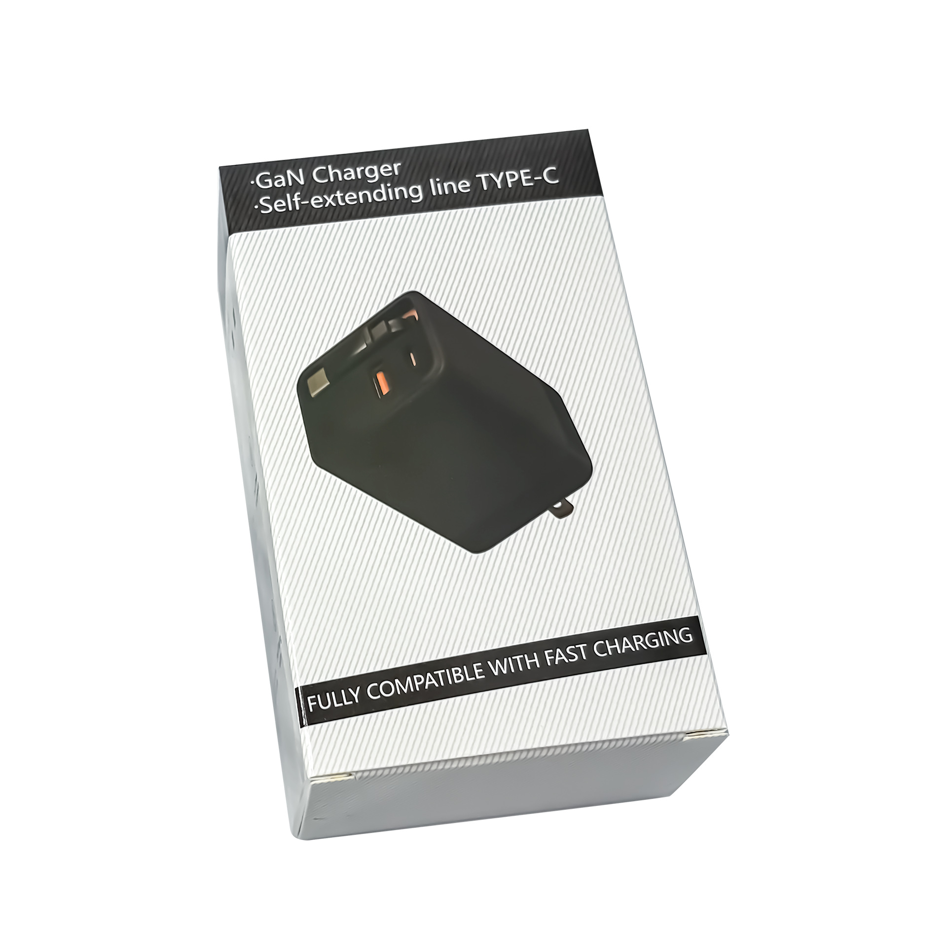 Cargador de nitruro de galio de 80W con cable retráctil tipo C, adecuado para teléfonos móviles Apple y Huawei, cabezal de carga rápida PD.