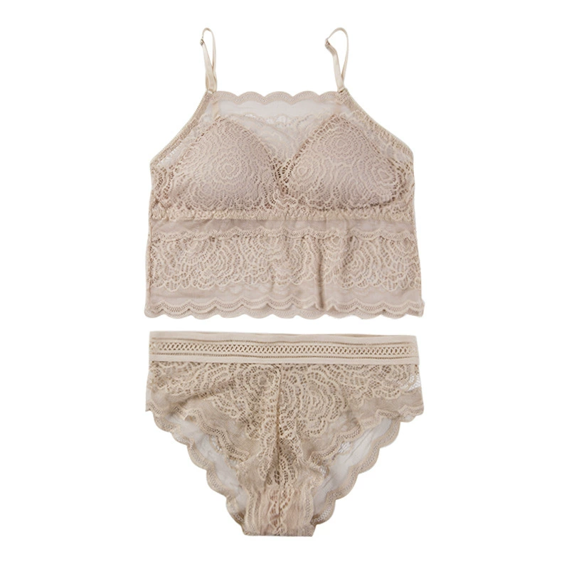 Long sexy base set, underwear, adjustable straps, wireless bra, vest