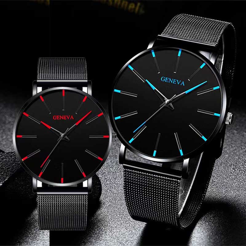 New Alloy Men's Simple and Fashionable Men's and Women's Watches Decorative Mesh Straps Fashion Minimalist Quartz Watches Stainless Steel Watches Not