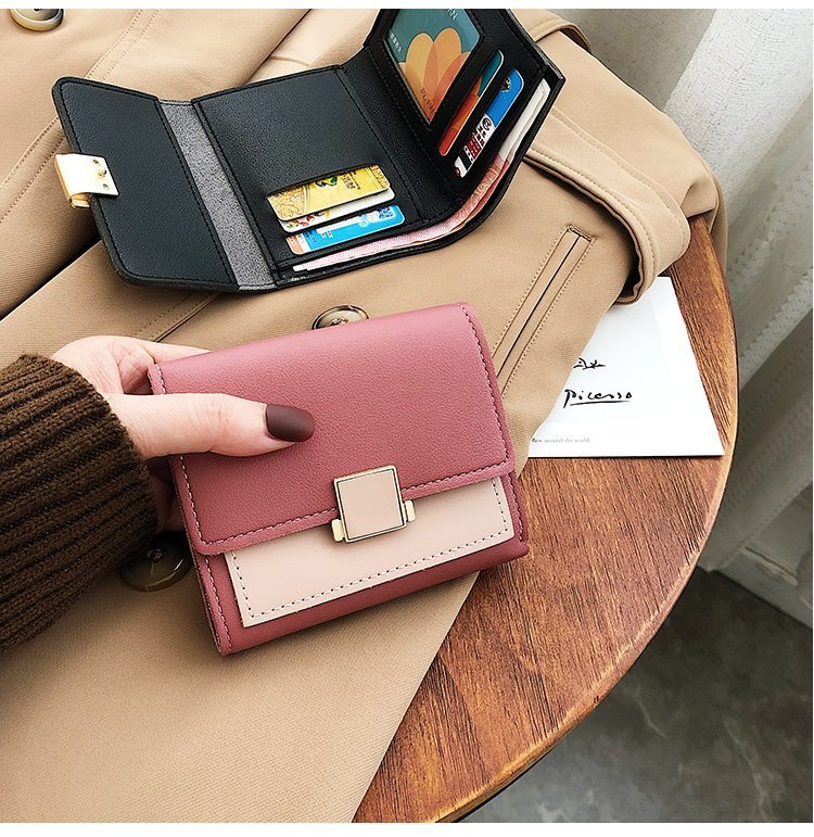 Women's Solid Color Pu Leather Magnetic Buckle Wallets display picture 2