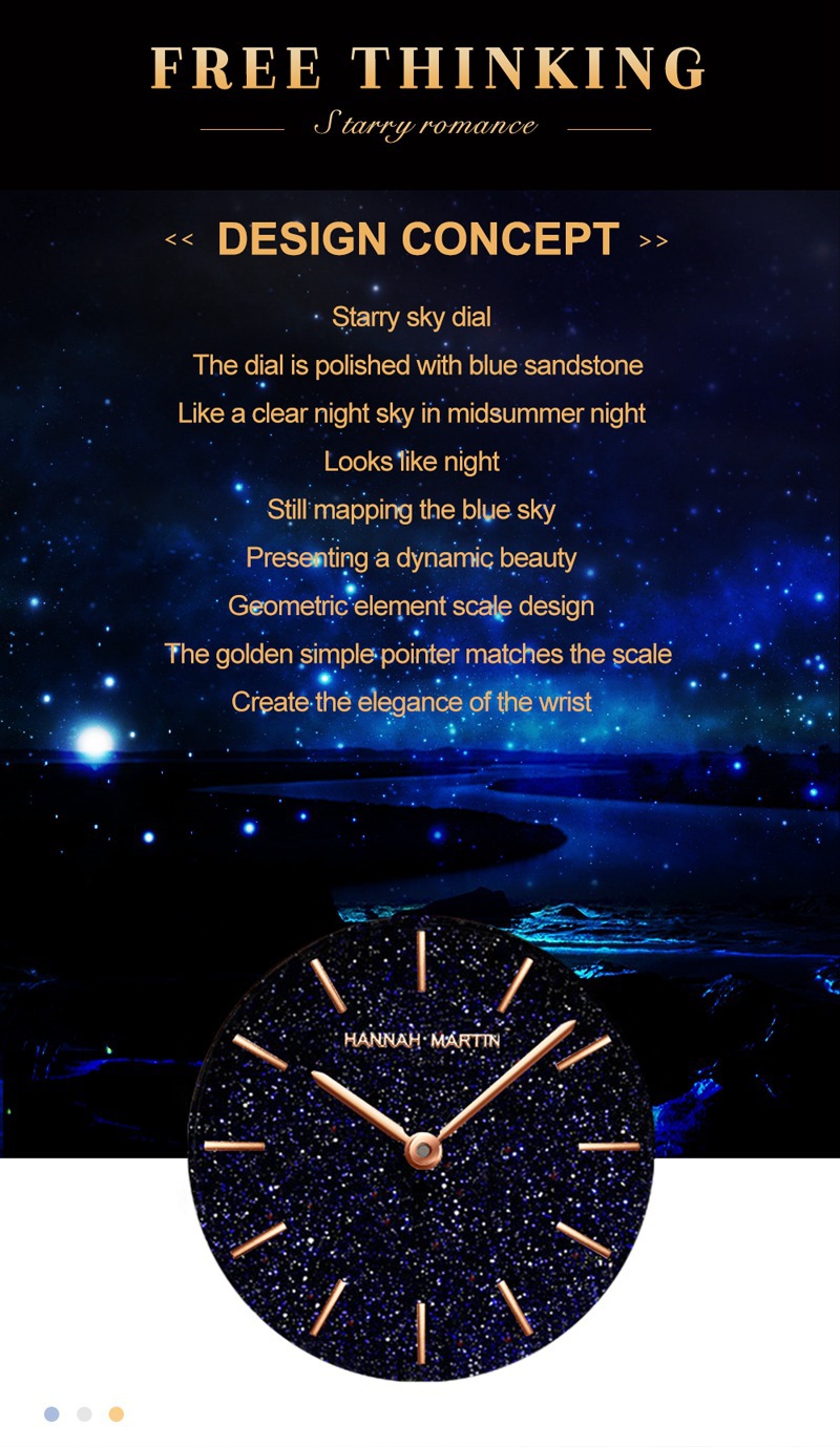 Uhrwerk Quarzuhr Sternenhimmel Damenuhr Lässige Gürteluhr Damen_voghion.com