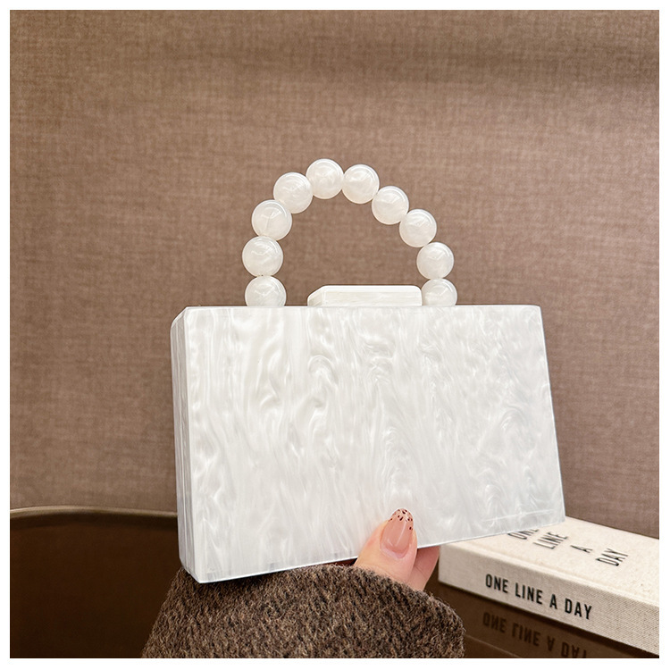 Nuevo acrílico transfronterizo bolsas de cena de mujer bolsas de mano de hombro de cadena bolsas de caja de piedra bolsas de cena