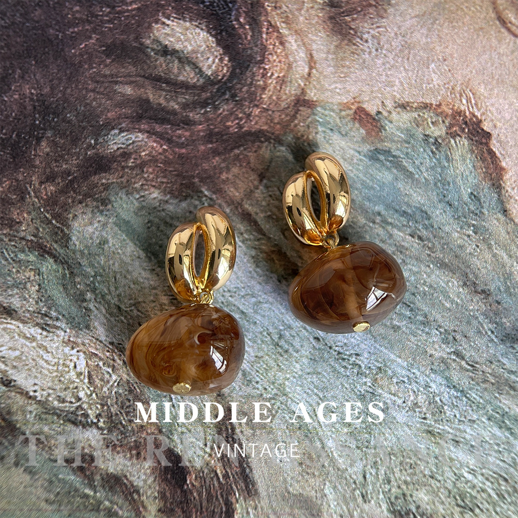 Vintage light antique Maillard amber earrings