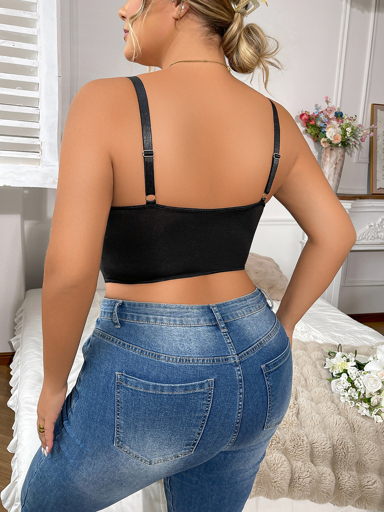 Plus Size Lace Underwire Bustier – Full Coverage Corset Bra For Women, Supportive & Elegant_voghion.com