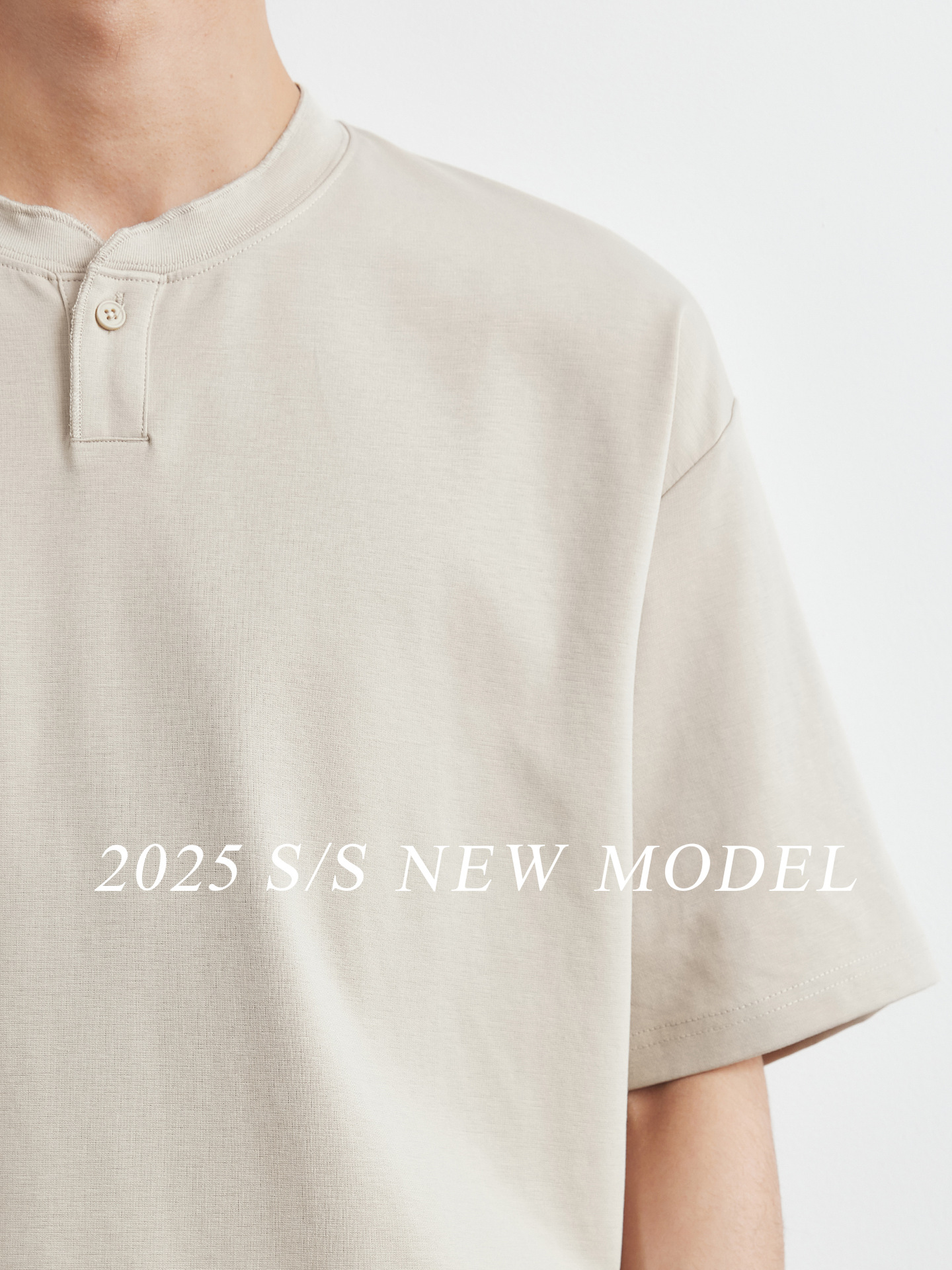 Áo thun nam cổ Henley tay ngắn cotton mercerized cao cấp 210g — Màu đen