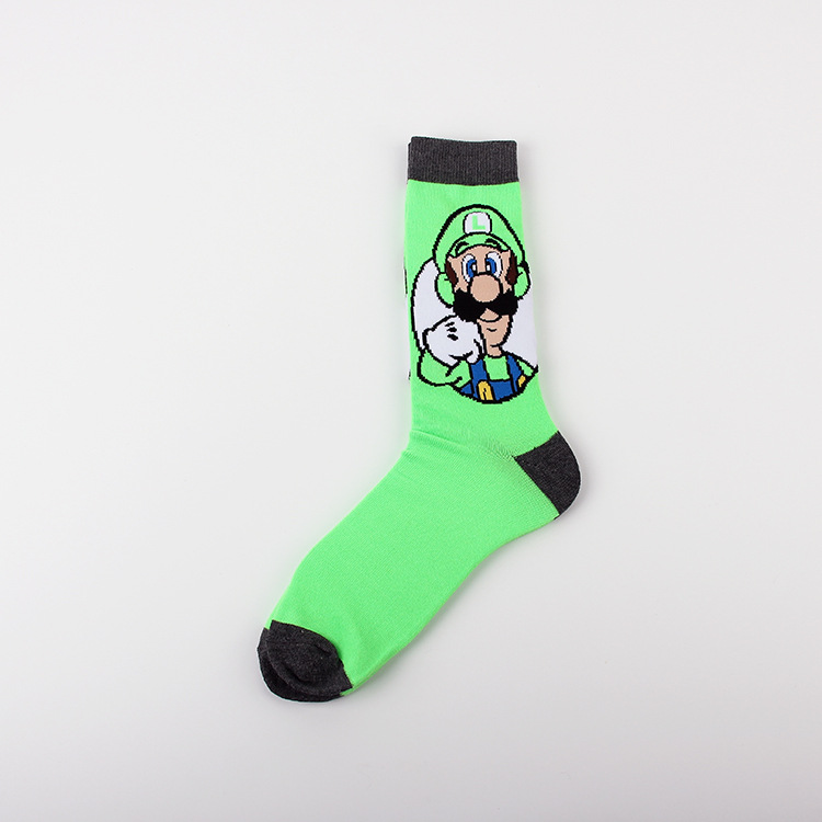 Juego de dibujos animados Marima casual deportes jacquard pareja de algodón de mujer calcetines de media pantorrilla calcetines de marea medias de hombre