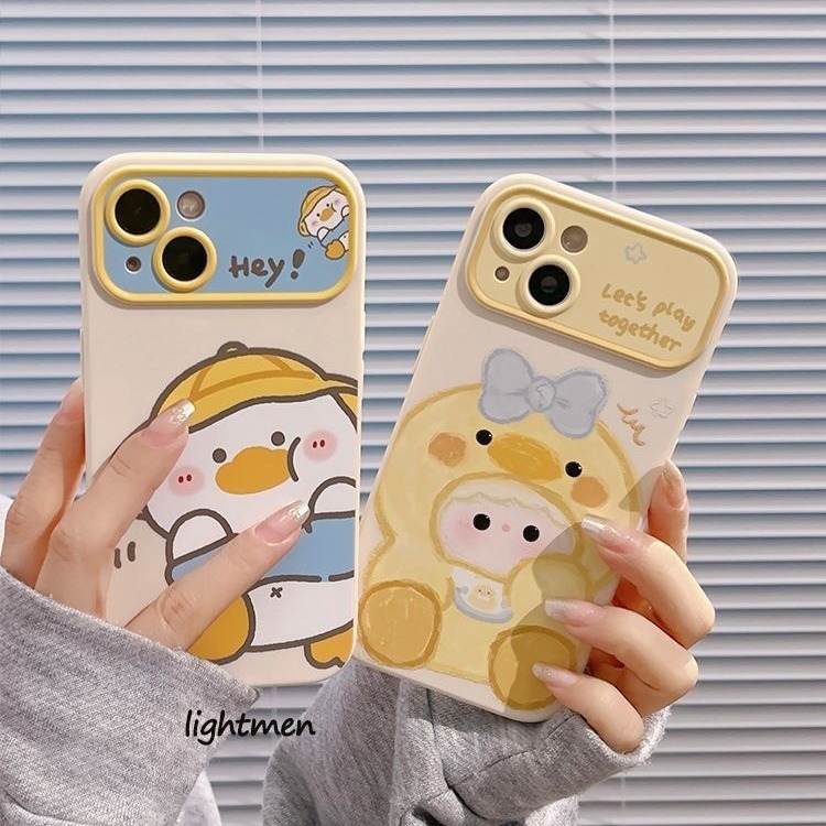 Couple duck iPhone16/15ProMax phone case 13 Apple 12/14 all-inclusive XS/XR/X soft