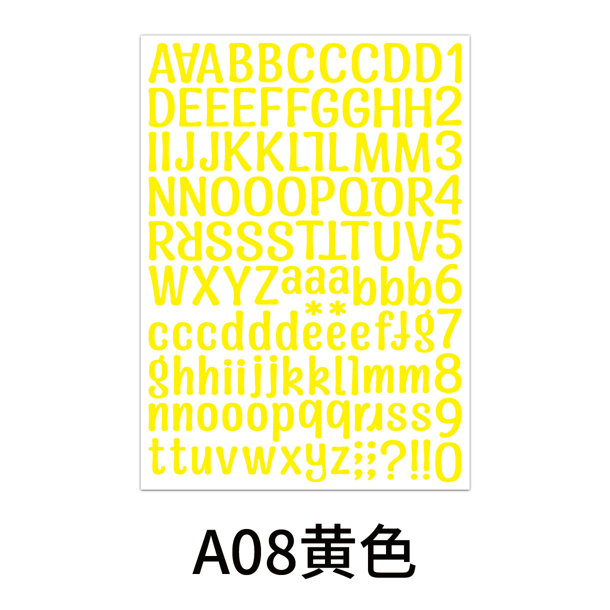 Etiqueta engomada del alfabeto Color transfronterizo en inglés combinación alfanumérica taza de agua diy etiqueta engomada decorativa para computadora portátil