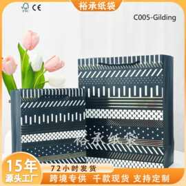 礼品纸质蛋糕袋 时尚丝带现货促销款花卉图 日常纸袋烫金礼物