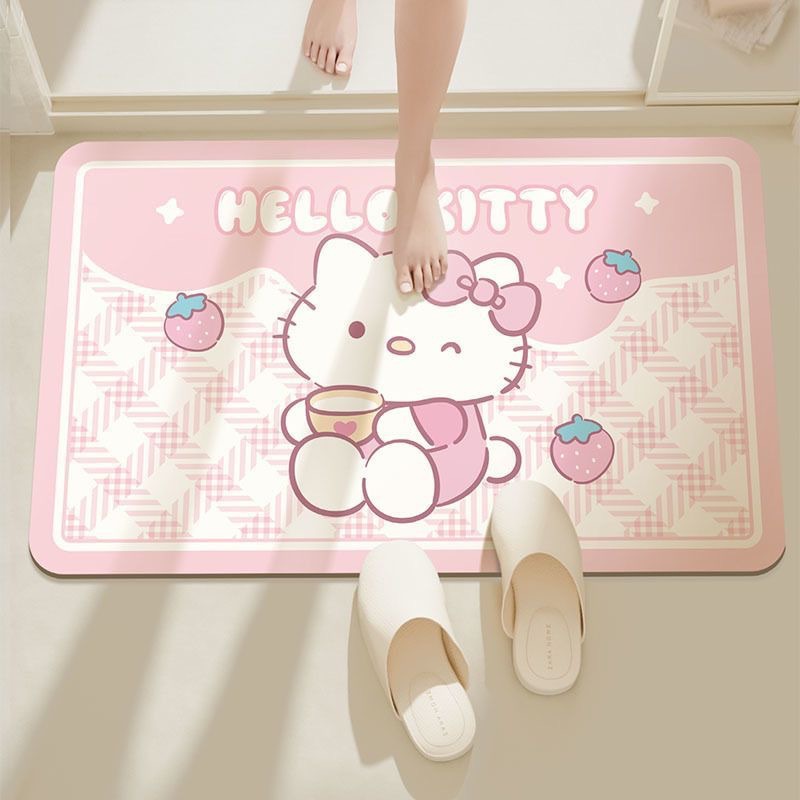 Baño doméstico absorción de agua almohadilla de pies de dibujos animados de forma especial almohadilla de suelo de barro de diatomeas secado rápido se puede cortar almohadilla de pies de puerta de baño