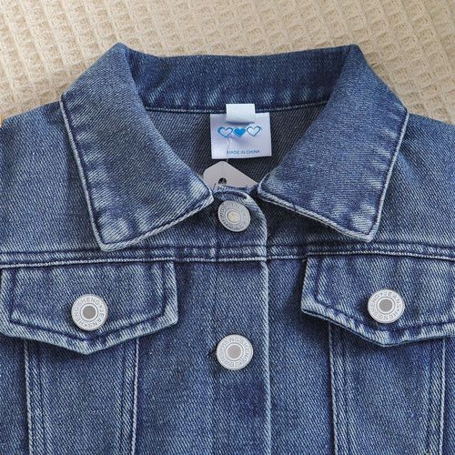 SAMGAMIBABY Children's Denim Jacket 2024 Spring New Arrival Boys' Long Sleeve Letter Casual Jacket Top