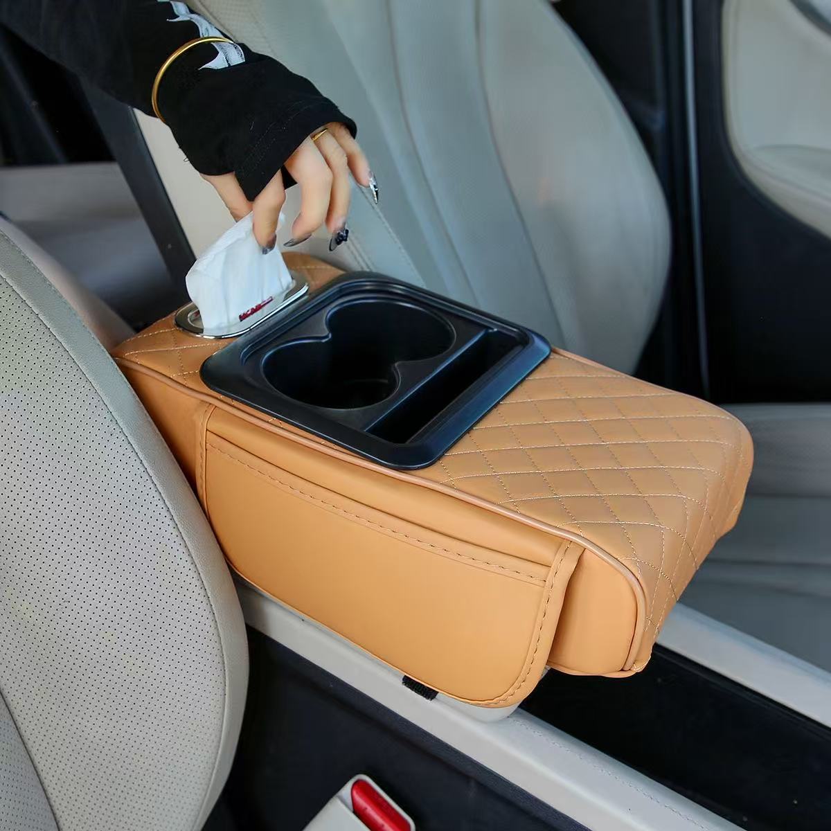 Universal – Car Armrest Box Armrest box pad - gold