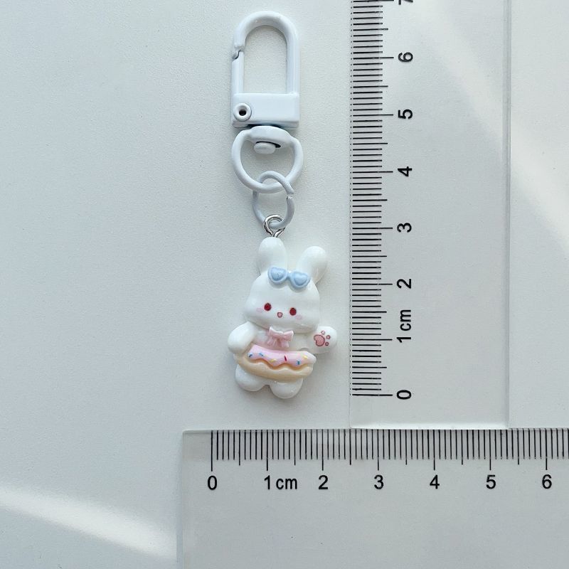 Luna conejo dulces dulces con flores rosquillo joyas de resina bolsos DIY bolsos colgantes llaveros amigos regalos